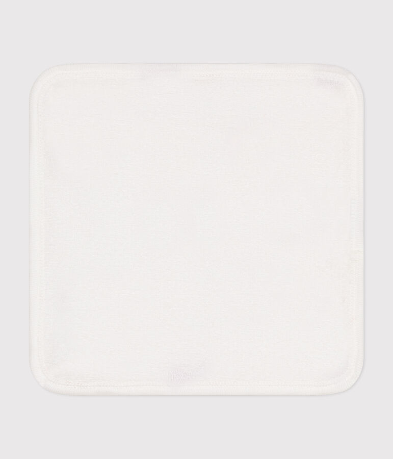 Baby-Waschlappen aus Baumwolle und Frottee mit Herzen weiss/rot