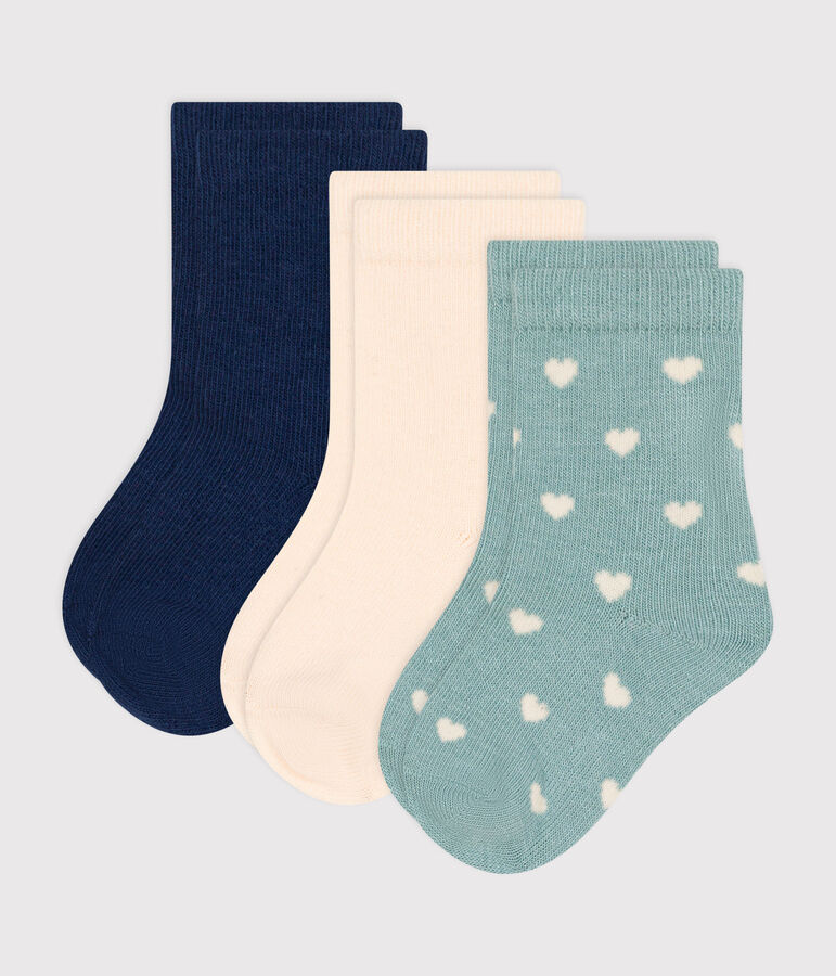 3er-Set Baby-Socken aus Baumwolle mit Herzmotiv vielfarbig