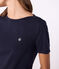 Kultiges Damen-T-Shirt mit Admiralskragen aus Baumwolle  blau SMOKING