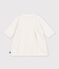 Baby-Kleid mit Kragen aus einfarbigem Strick. weiss