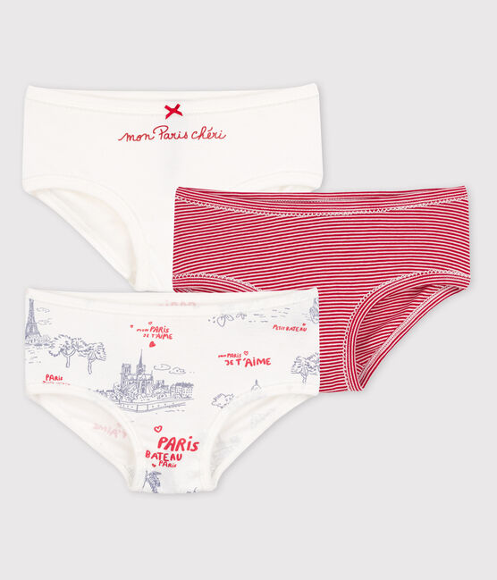 3er-Set Slips aus Baumwolle und Elastan mit Parismotiv für Mädchen variante 2