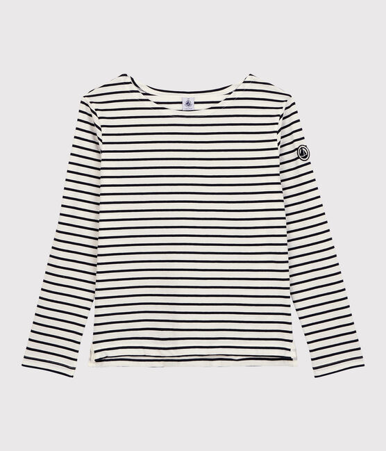 Leichtes Streifenshirt aus Baumwolle Damen  weiss MARSHMALLOW/blau SMOKING