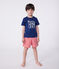 Kurzärmeliges Kinder-T-Shirt aus bedruckter Baumwolle blau MEDIEVAL