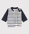 Baby-College-Jacke aus Jersey weiss MARSHMALLOW/blau SMOKING