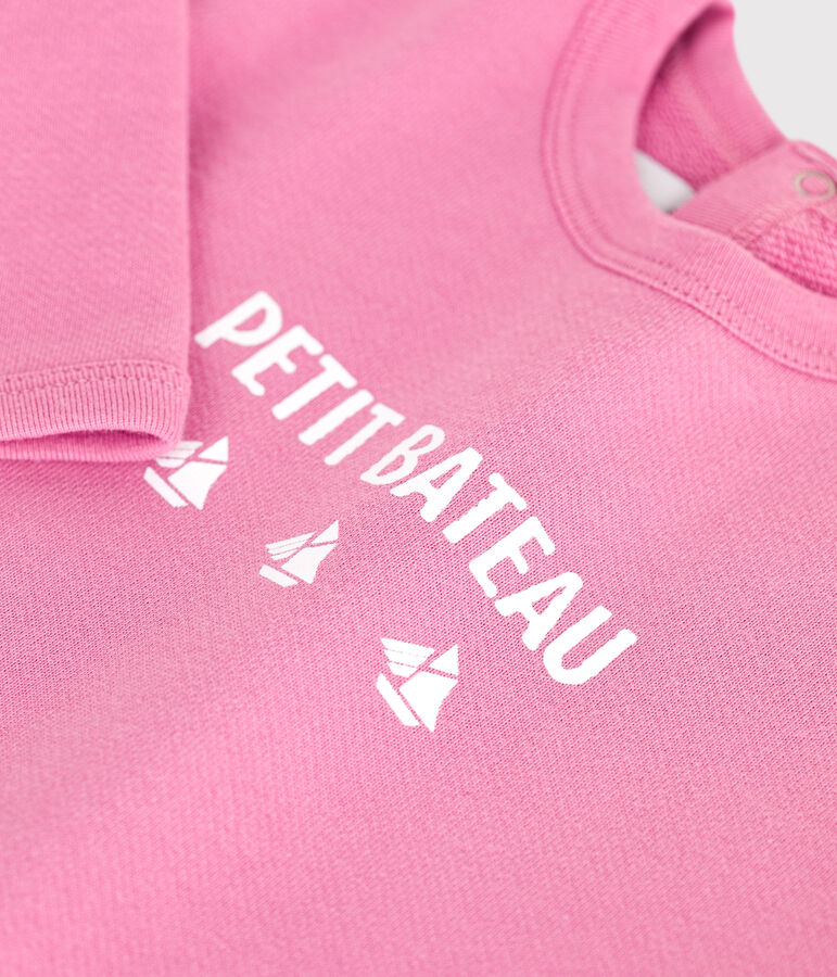 Baby-Sweatshirt aus Baumwolle mit Petit Bateau Vintage-Motiv rosa