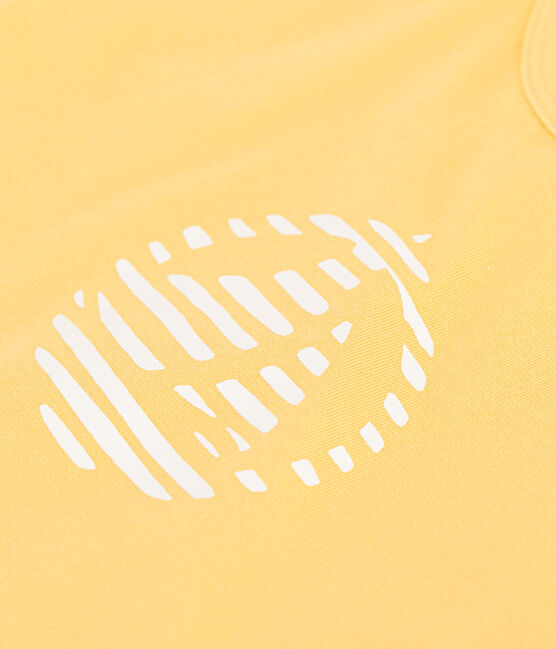 Kurzärmeliges Baby-T-Shirt aus einfarbiger Baumwolle gelb ORGE