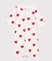 Baby-Kombi-Overall aus Baumwolle mit Herzmuster weiss MARSHMALLOW/rot TERKUIT