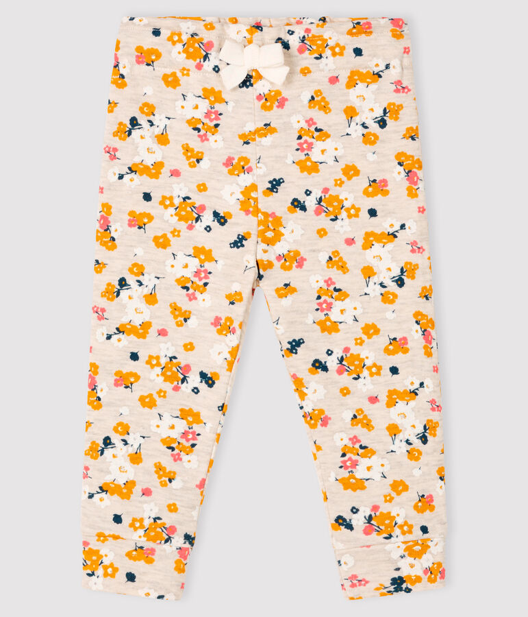 Baby-Hose aus Doppeljersey f&uuml;r M&auml;dchen beige MONTELIMAR/weiss MULTICO