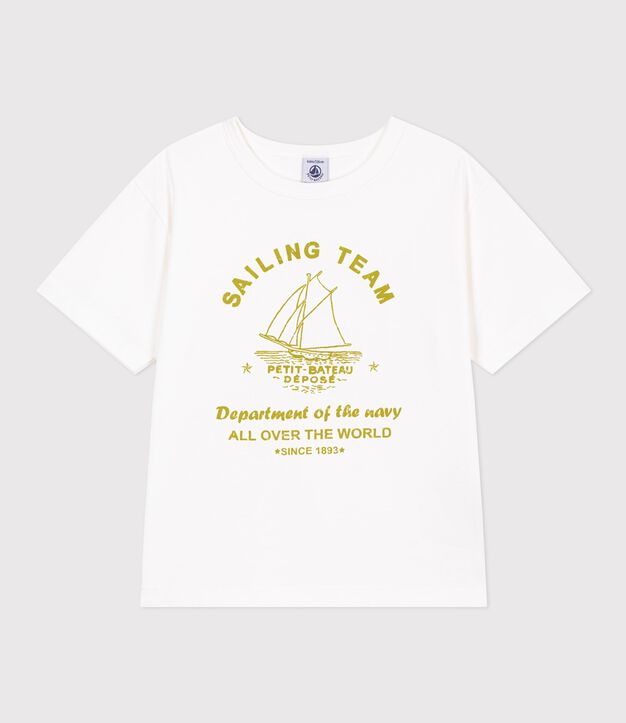 Kurz&auml;rmeliges Kinder T-Shirt aus Baumwolle weiss