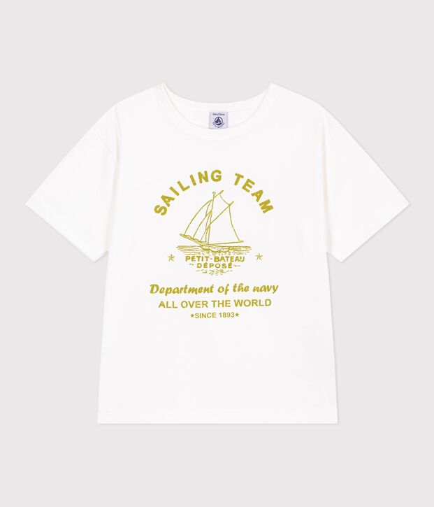 Kurz&auml;rmeliges Kinder T-Shirt aus Baumwolle weiss