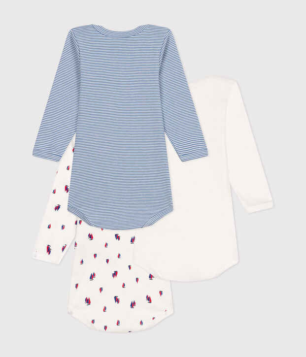 3er-Set lang&auml;rmelige Bodys aus Baumwolle mit Segelmotiv f&uuml;r Babys vielfarbig