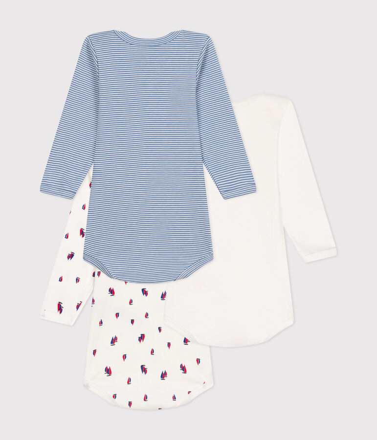 3er-Set lang&auml;rmelige Bodys aus Baumwolle mit Segelmotiv f&uuml;r Babys vielfarbig