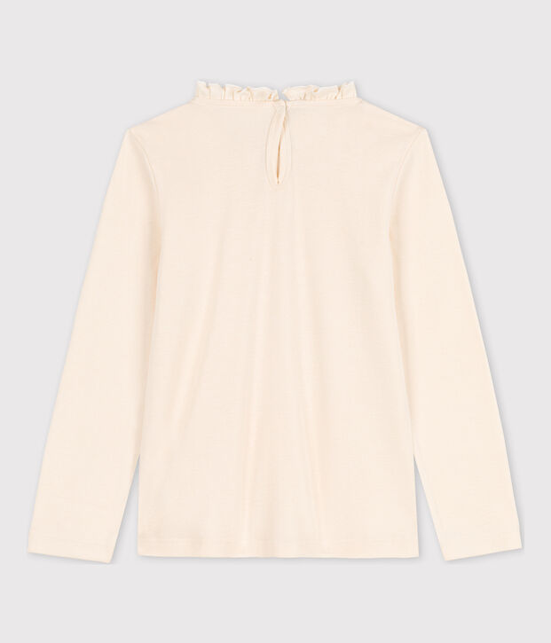 Lang&auml;rmeliges Kinder-T-Shirt aus Baumwolle f&uuml;r M&auml;dchen naturfarben