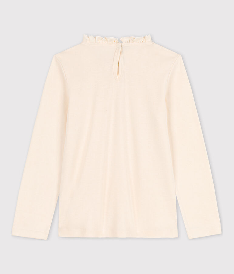 Lang&auml;rmeliges Kinder-T-Shirt aus Baumwolle f&uuml;r M&auml;dchen naturfarben