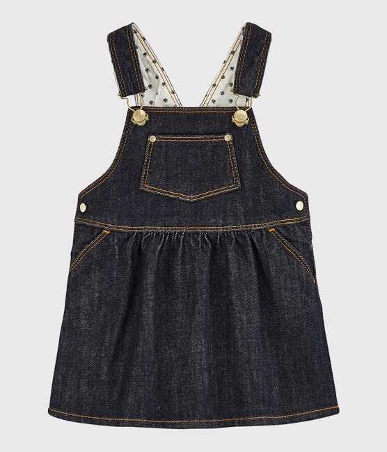 Baby-Jeanslatzkleid Mädchen blau JEAN