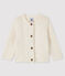 Cardigan für Babys aus Wolle und Baumwolle weiss MARSHMALLOW