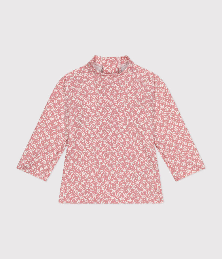 Bade-T-Shirt mit UV-Schutz, Baby rosa/weiss