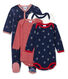 Jungen-Baby-Set mit Samt-Strampler und langärmligen Bodys aus Rippstrick