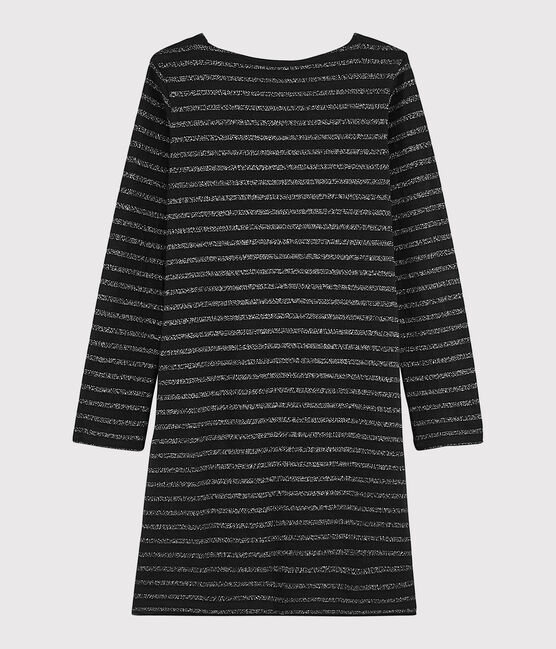 Streifenkleid für Damen schwarz NOIR/ ARGENT