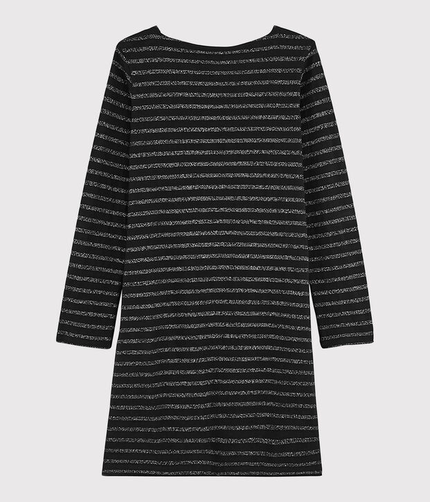 Streifenkleid f&uuml;r Damen schwarz/grau
