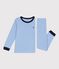 Kinder-Pyjama aus Baumwolle mit Streifen blau EDNA/weiss MARSHMALLOW