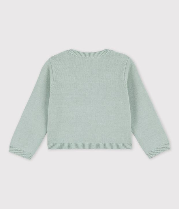 Baby-Jacke aus raffiniertem Strick gr&uuml;n
