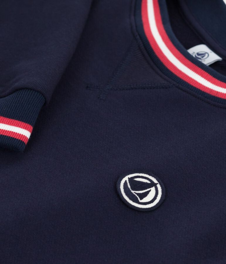 Damen-Sweatshirt aus einfarbiger Baumwolle blau