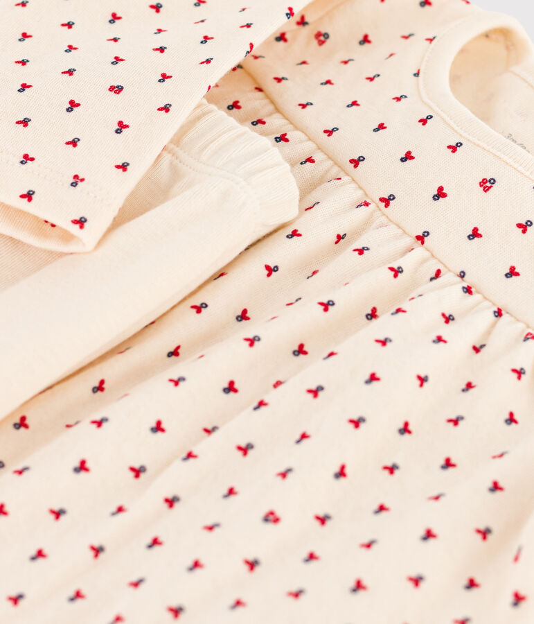 Kleid mit Leggings aus Baumwoll-Doppeljersey f&uuml;r M&auml;dchen naturfarben/vielfarbig