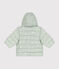Gemusterte  Baby-Winterjacke mit einrollbarer Kapuze grün HERBIER/weiss MULTICO