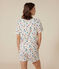 Damen-Pyjama, Shorts und T-Shirt aus Baumwolle mit Paris-Motiv weiss MARSHMALLOW/blau MEDIEVAL/ MULTICO