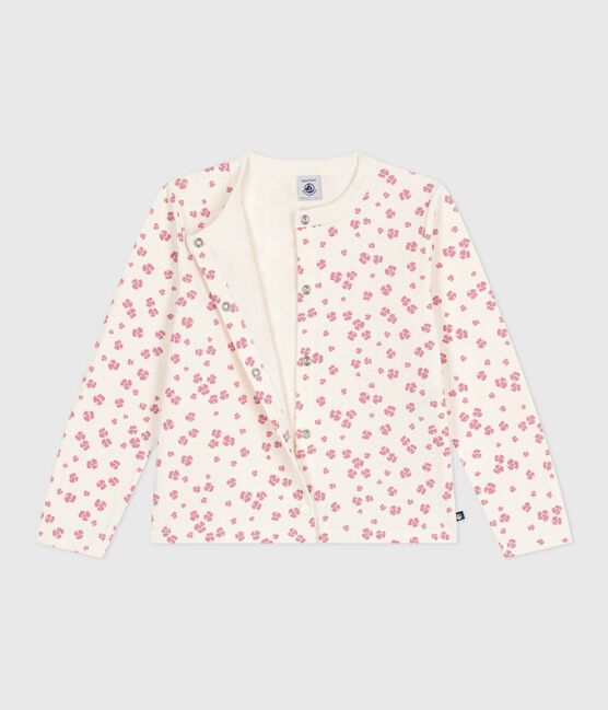 Kinder-Cardigan aus bedruckter Baumwolle  MILK/ MULTICO