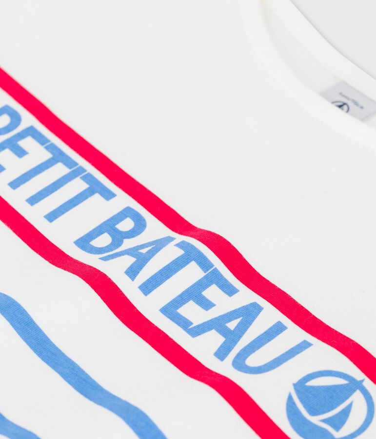 Baumwoll-T-Shirt f&uuml;r M&auml;dchen und Jungen weiss