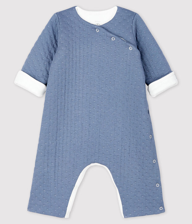 Langer Baby-Overall aus gestepptem Doppeljersey grau