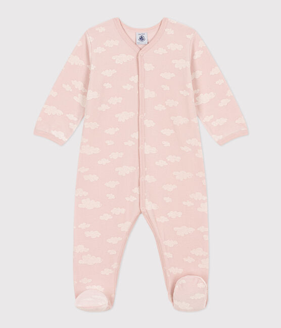 Strampler aus Nicki mit Wolkenmotiv SALINE/ MARSHMALLOW