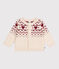 Baby-Cardigan aus Woll- und Baumwollstrick mit Herzmotiv naturfarben AVALANCHE/ AMARANTE