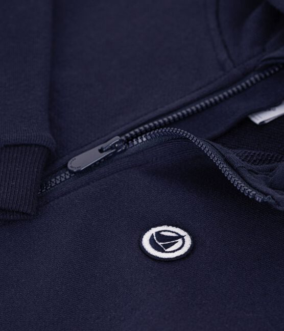 Kinder-Kapuzensweatshirt mit Reißverschluss aus Baumwolle blau SMOKING