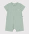 Kurzer Baby-Overall aus leichtem Jersey grün HERBIER