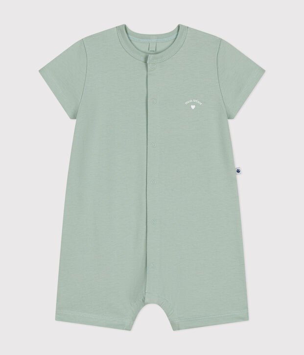 Kurzer Baby-Overall aus leichtem Jersey gr&uuml;n