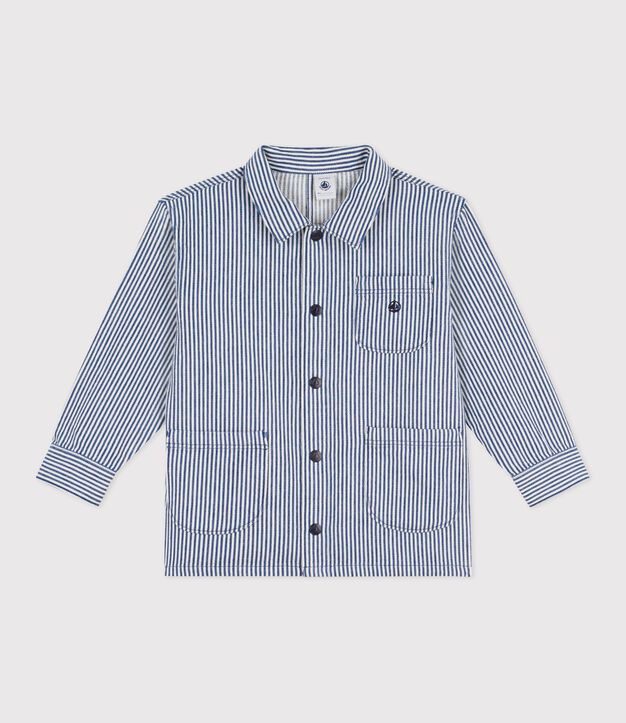 Kinder-Jacke aus Baumwolle mit Streifen blau/weiss