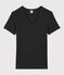 Damen-T-Shirt aus Baumwolle mit V-Ausschnitt grau CITY CHINE