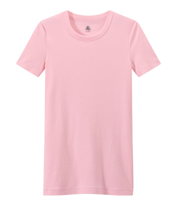 Damen-T-Shirt aus Original-Rippstrick rosa
