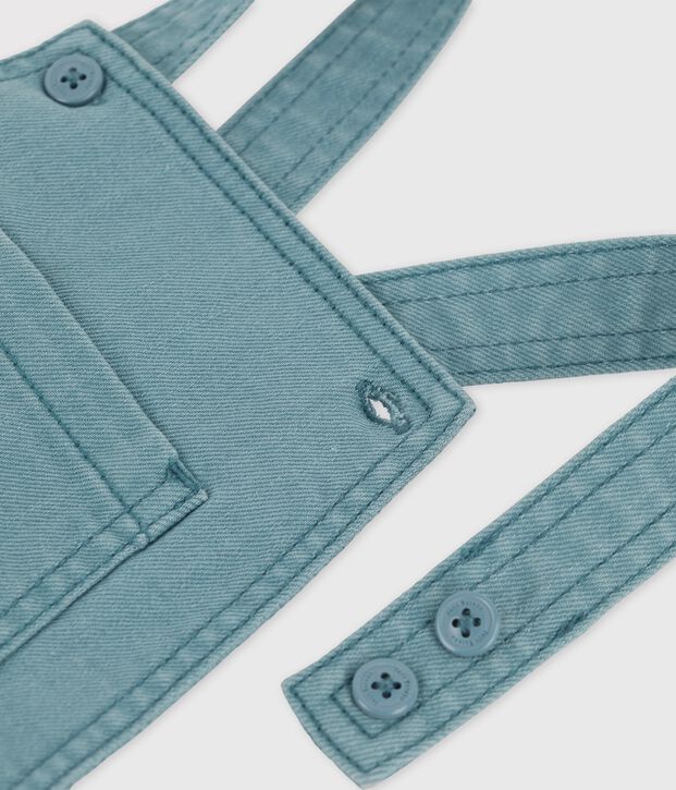 Kurze Baby-Latzhose aus gef&auml;rbtem Denim gr&uuml;n
