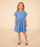 Kurzärmeliges Kinder-Kleid mit englischer Stickerei für Mädchen blau GAULOISE