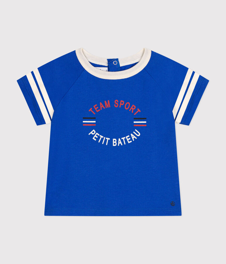 Kurz&auml;rmeliges Baby-T-Shirt aus feinem Jersey blau