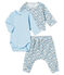 3-teiliges Baby-Set aus Rippstrick für Jungen weiss MARSHMALLOW/weiss MULTICO