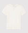 Kurzärmliges Kinder-T-Shirt aus Baumwolle für Mädchen weiss MARSHMALLOW