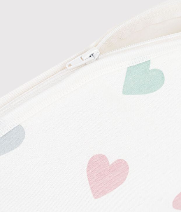 Pochette b&eacute;b&eacute; en coton imprim&eacute; c&oelig;urs weiss/vielfarbig