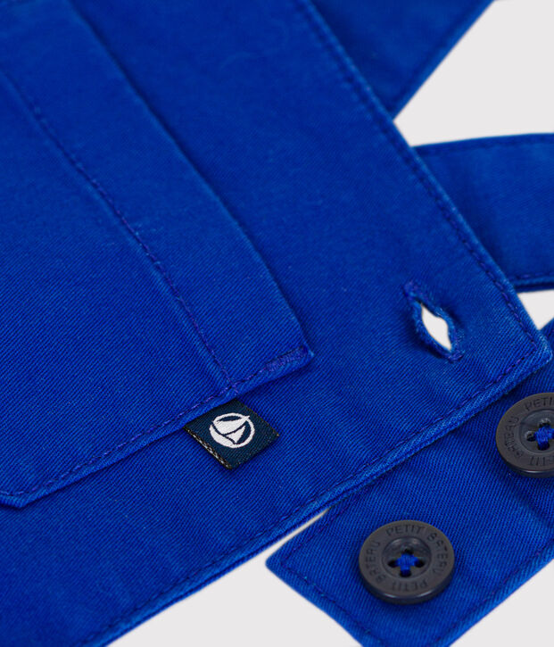 Kurze Baby-Latzhose aus Serge blau