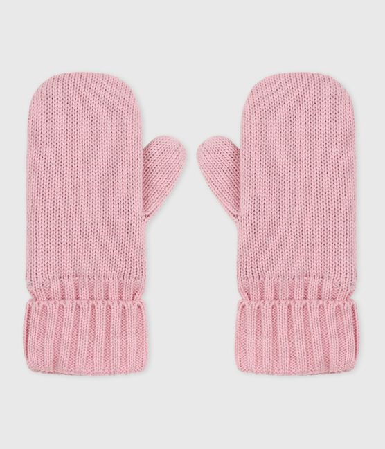 Kinder-Fäustlinge aus Strick mit Fleece-Futter rosa CHARME