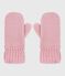 Kinder-Fäustlinge aus Strick mit Fleece-Futter rosa CHARME